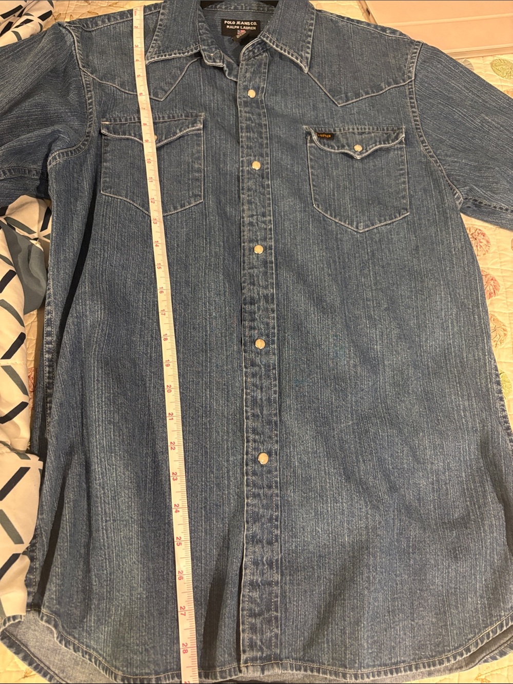 Polo Jeans Co. Ralph Lauren Denim Western Shirt  small and Mother of Pearl snaps - Picture 11 of 11